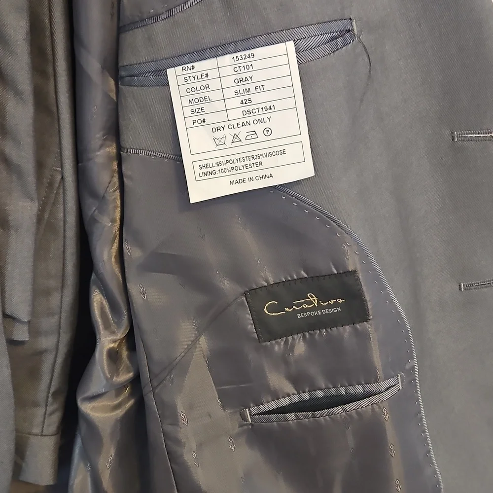 Men's Gray Slim Fit Suit And Pants